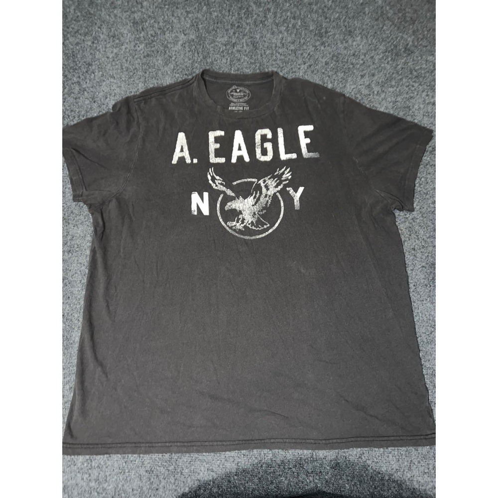 American Eagle Outfitters Mens XXL Charcoal Gray Graphic T-Shirt Athletic Fit
